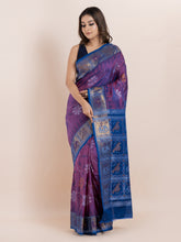 KAVVYA  PURPLE IKAT WEAVING SAREE